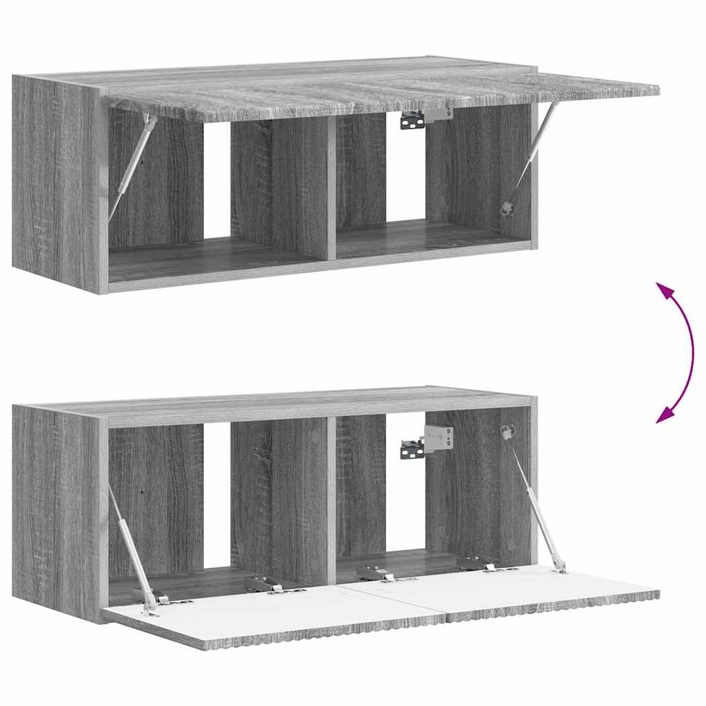 TV Wandkast Grijs Sonoma 78,5 x 31 x 29,5 cm Bewerkt hout is nu te koop bij PeponiXL, paradijselijk wonen!