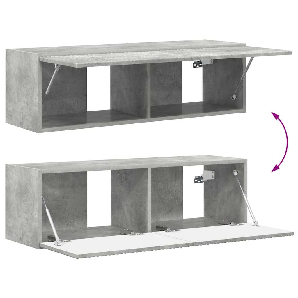 TV Wandkast Wandgemonteerd Beton 98 x 31 x 29,5 cm Bewerkt hout is nu te koop bij PeponiXL, paradijselijk wonen!