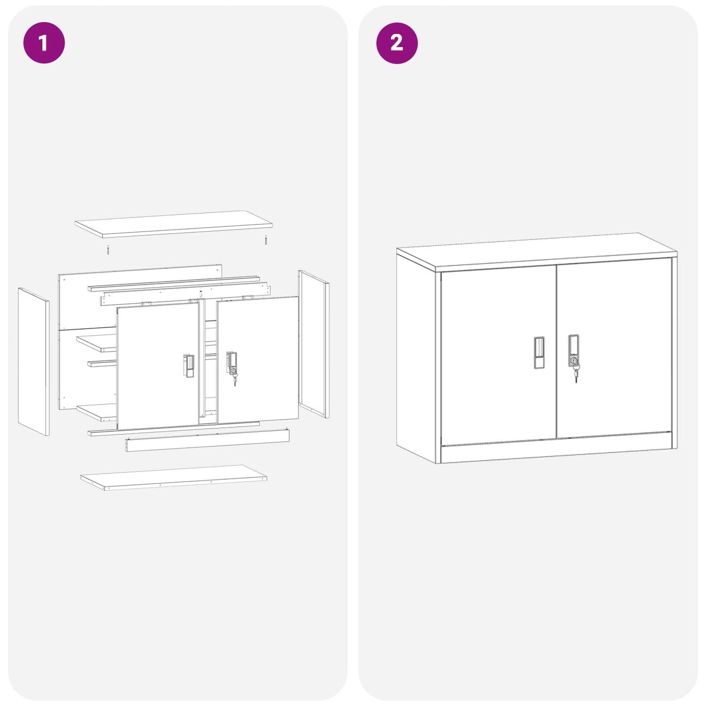 Opbergkast Zwart 90 x 40 x 70 cm Staal is nu te koop bij PeponiXL, paradijselijk wonen!