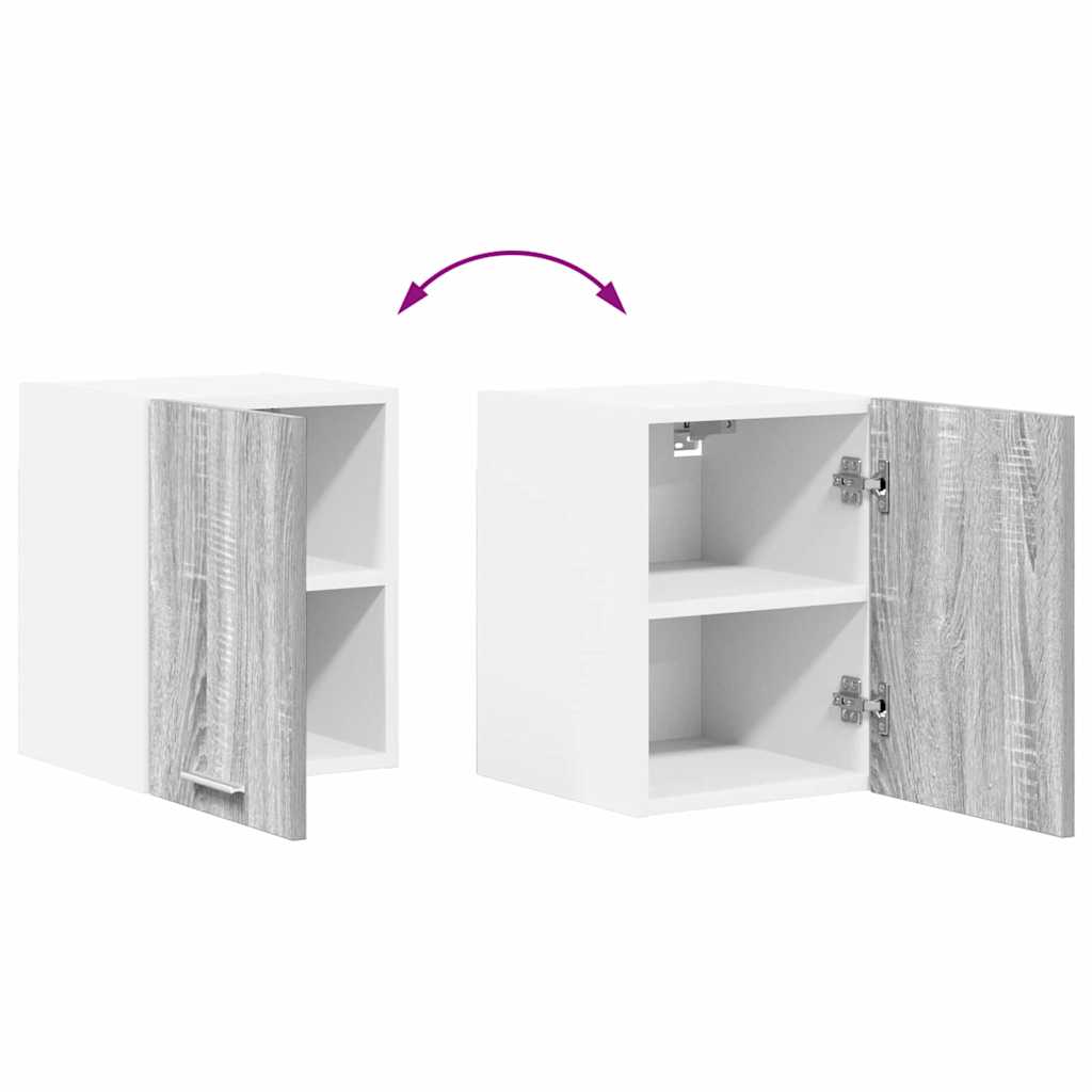 Hangkast 2 pcs Grijs Sonoma en Wit 30 x 31 x 40 cm Bewerkt hout is nu te koop bij PeponiXL, paradijselijk wonen!