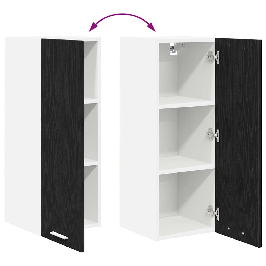 Hangkast Zwarte Eik en Wit 30 x 31 x 80 cm Bewerkt hout is nu te koop bij PeponiXL, paradijselijk wonen!