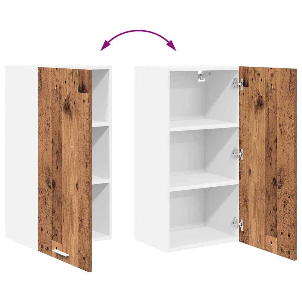Hangkast Oude Hout en Wit 40 x 31 x 80 cm Bewerkt hout is nu te koop bij PeponiXL, paradijselijk wonen!