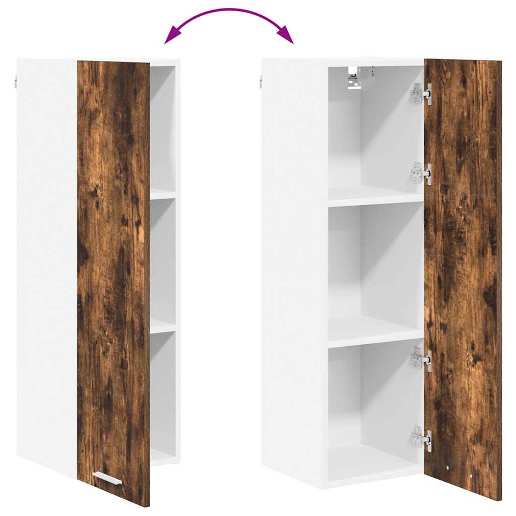 Hangkast met opslag Gerookt eiken 30 x 31 x 100 cm Bewerkt hout is nu te koop bij PeponiXL, paradijselijk wonen!