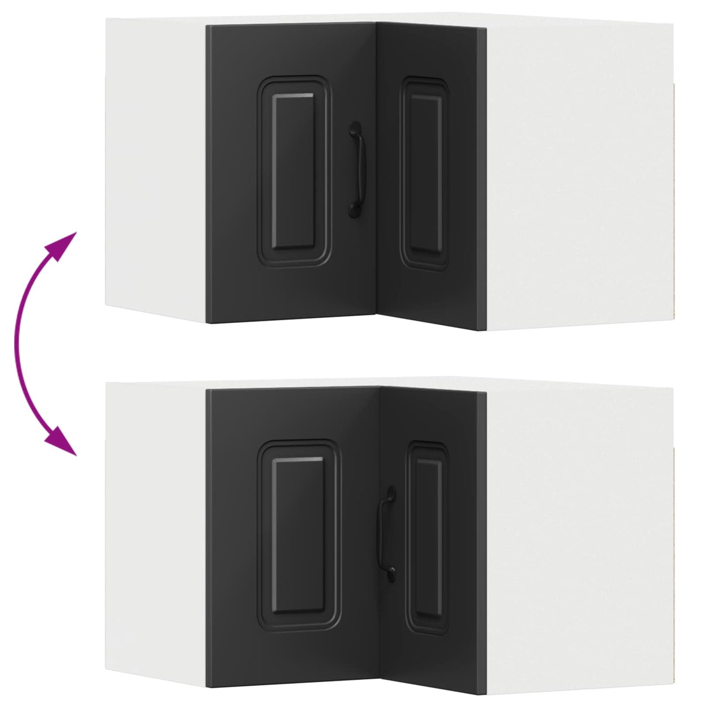 Keukenkast met opslag Kalmar Zwart 57 x 57 x 40 cm Bewerkt hout is nu te koop bij PeponiXL, paradijselijk wonen!