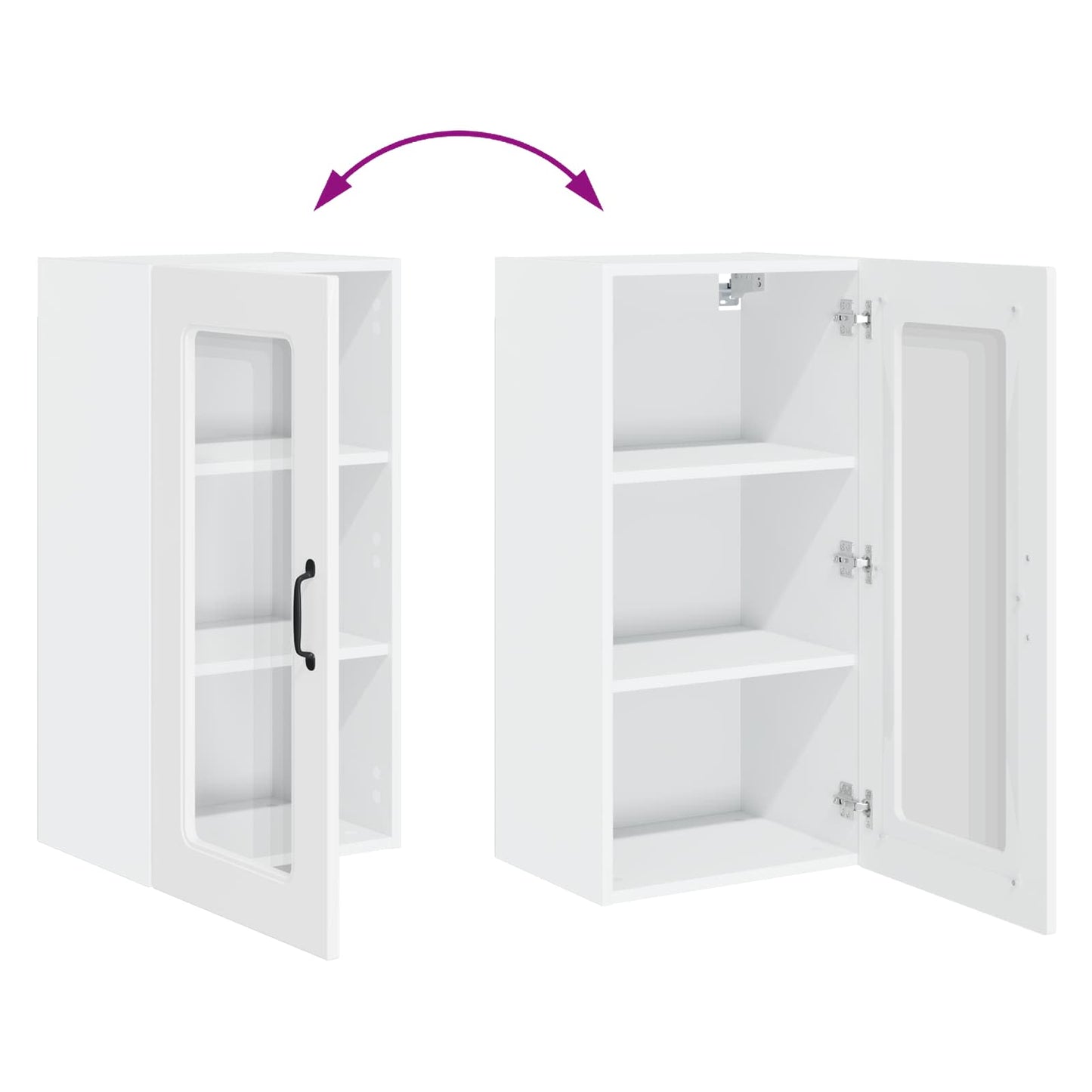 Keukenkast Kalmar Hoogglans wit 40 x 31 x 80 cm Bewerkt hout is nu te koop bij PeponiXL, paradijselijk wonen!