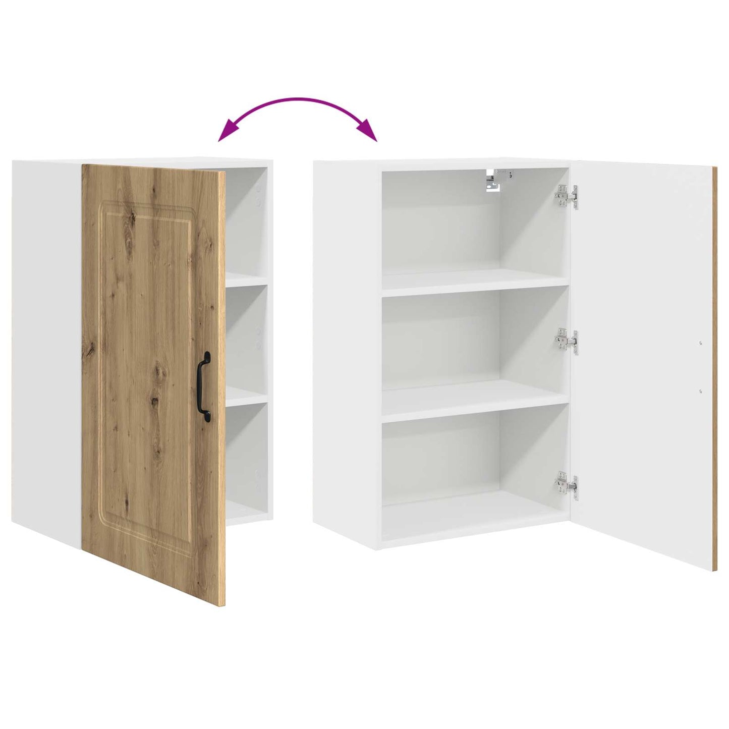 Keukenkast Kalmar Artisan Eiken 50 x 31 x 80 cm Bewerkt hout is nu te koop bij PeponiXL, paradijselijk wonen!