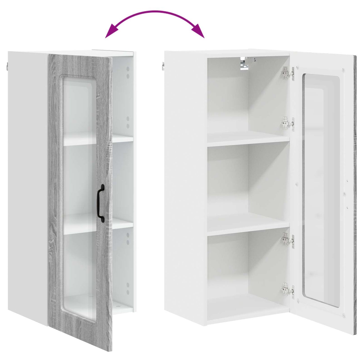 Keukenkast Kalmar Grijs Sonoma 40 x 31 x 100 cm Bewerkt hout is nu te koop bij PeponiXL, paradijselijk wonen!