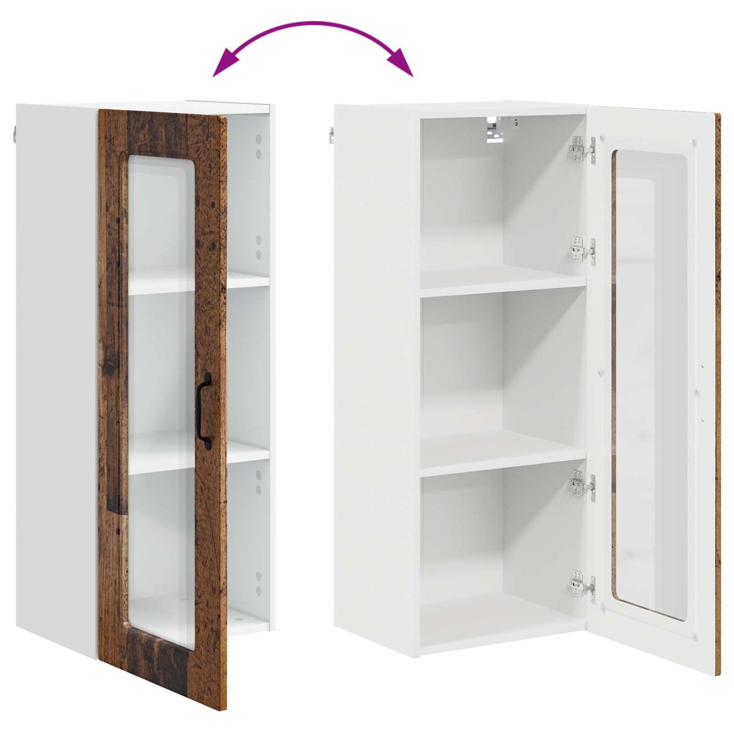 Keukenkast Kalmar Oudhout 40 x 31 x 100 cm Bewerkt hout is nu te koop bij PeponiXL, paradijselijk wonen!