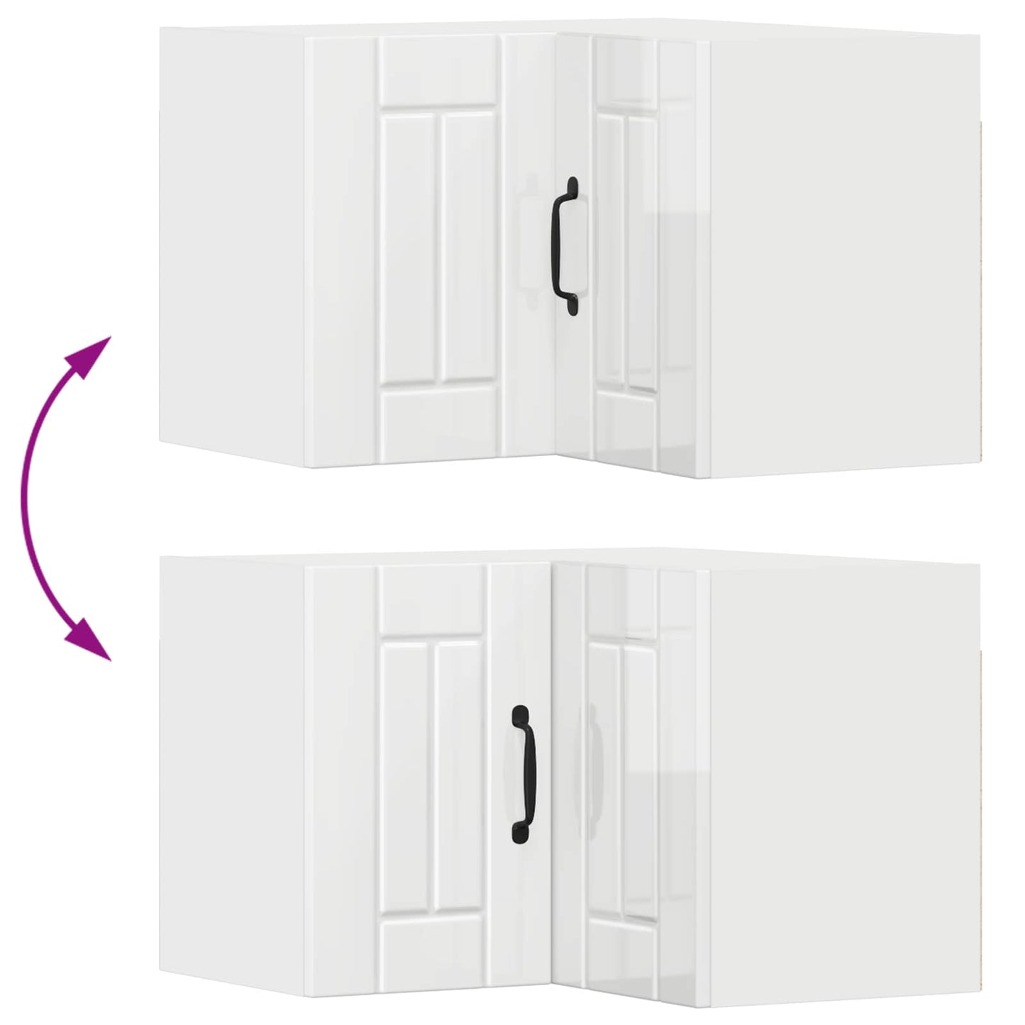 Keukenkast Hoogglans wit 57 x 57 x 40 cm Bewerkt hout is nu te koop bij PeponiXL, paradijselijk wonen!