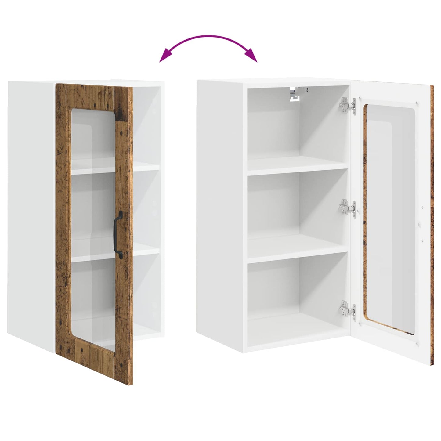 Keukenkast Oudhout 40 x 31 x 80 cm Bewerkt hout is nu te koop bij PeponiXL, paradijselijk wonen!