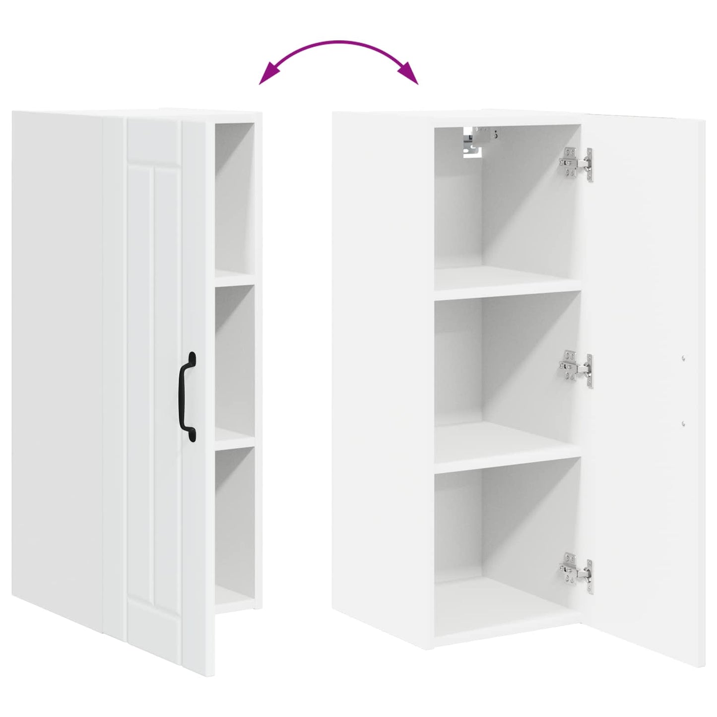 Keukenkast aan de muur Wit 30 x 31 x 80 cm Bewerkt hout is nu te koop bij PeponiXL, paradijselijk wonen!