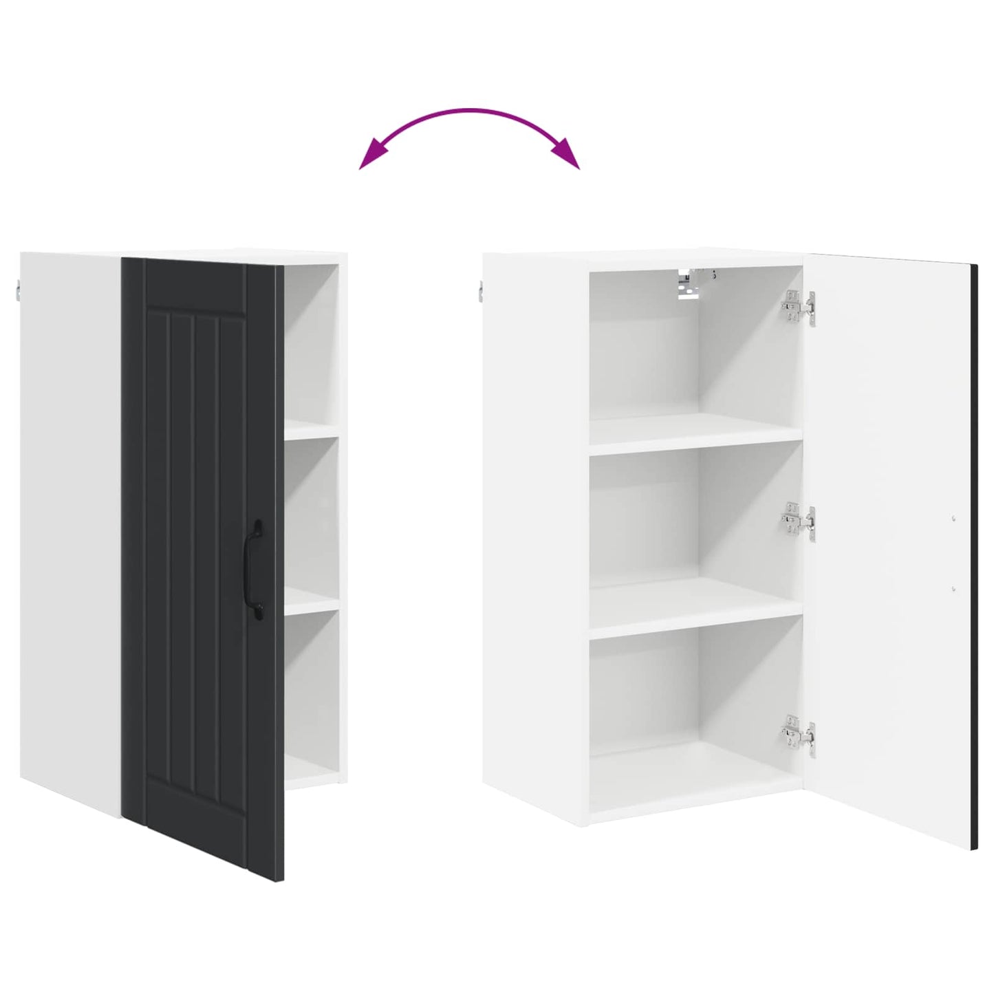 Keukenkast Zwart 40 x 31 x 80 cm Bewerkt hout is nu te koop bij PeponiXL, paradijselijk wonen!