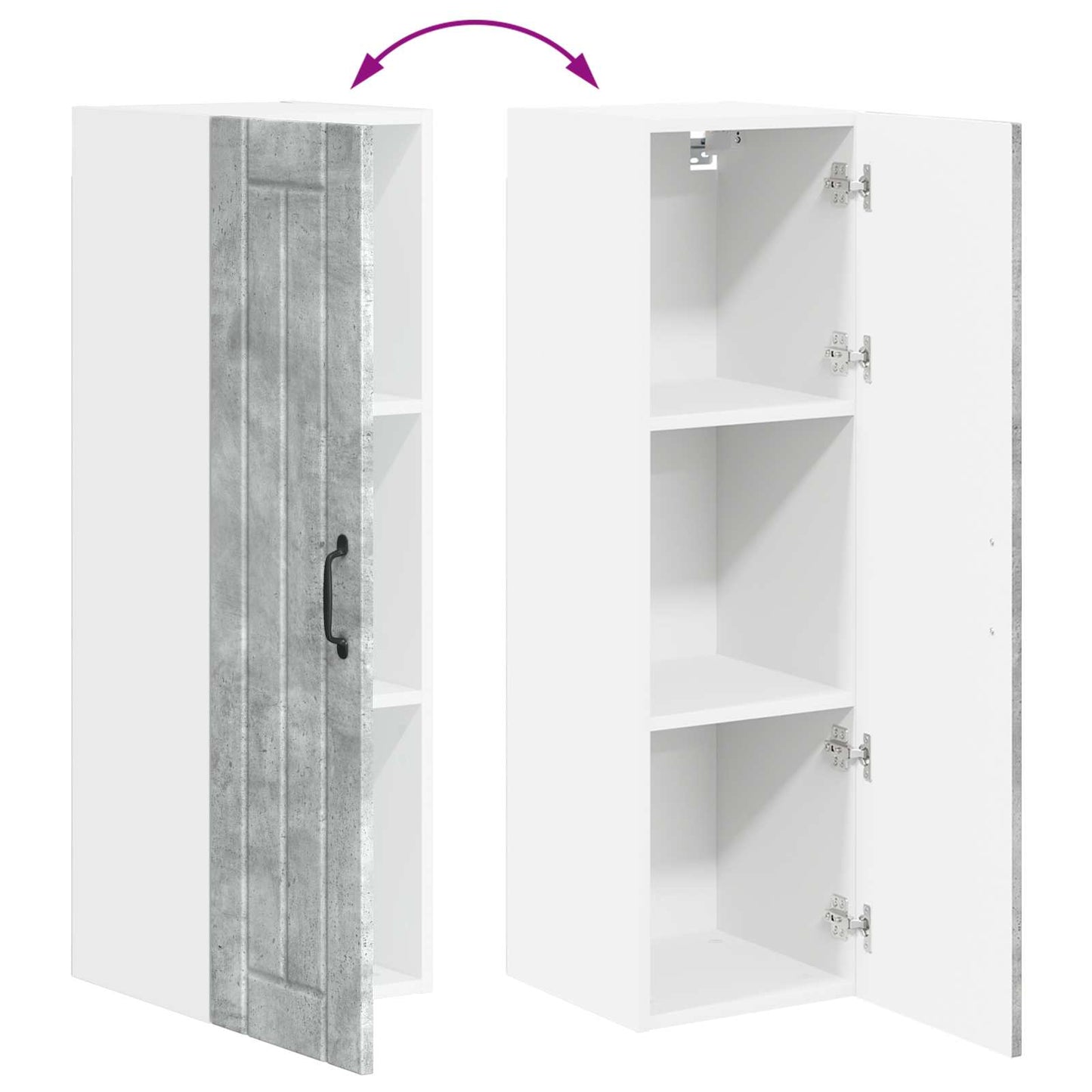 Keukenkast Beton Grijs 30 x 31 x 100 cm Bewerkt hout is nu te koop bij PeponiXL, paradijselijk wonen!