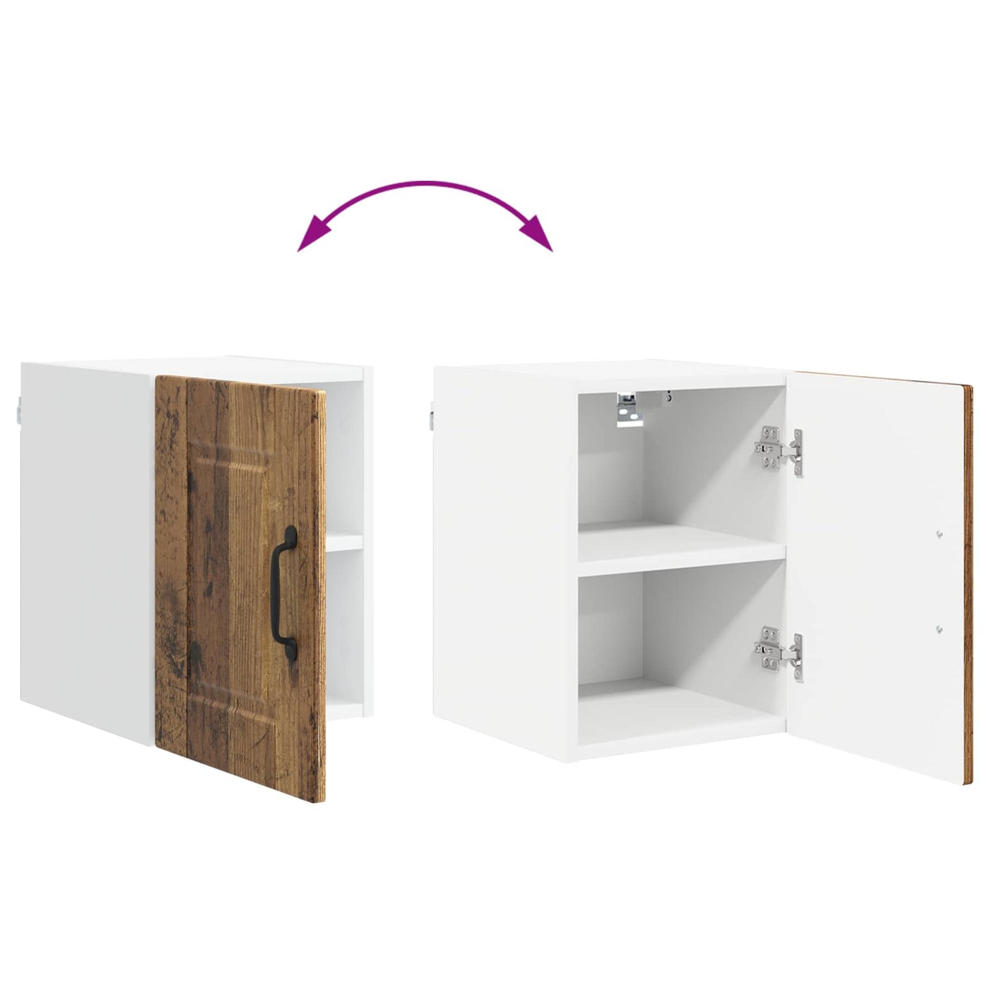 Keukenkast met plank Oudhout 30 x 31 x 40 cm Bewerkt hout is nu te koop bij PeponiXL, paradijselijk wonen!