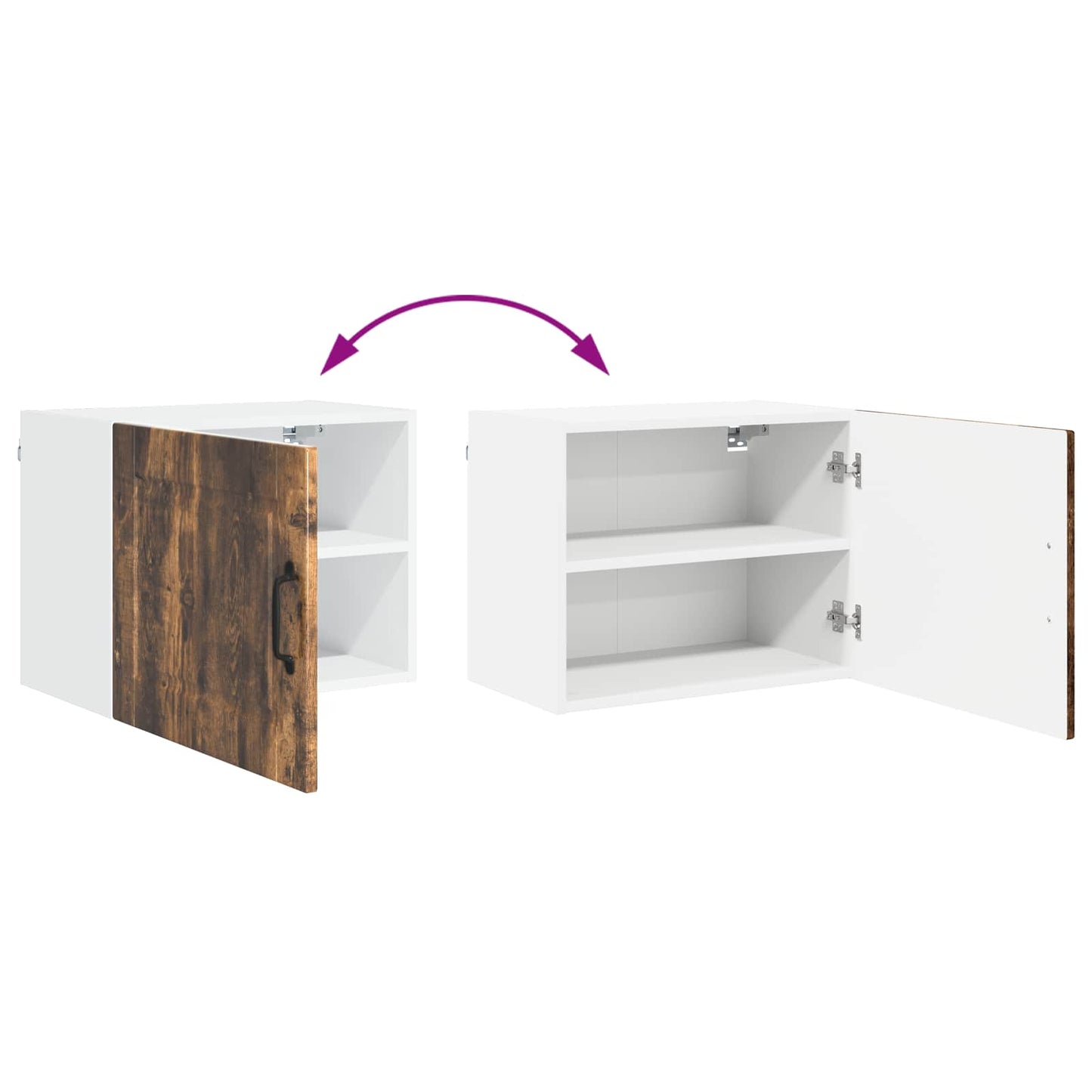 Vaatwasserpaneel met plank 2 pcs Gerookt eiken 50 x 31 x 40 cm is nu te koop bij PeponiXL, paradijselijk wonen!