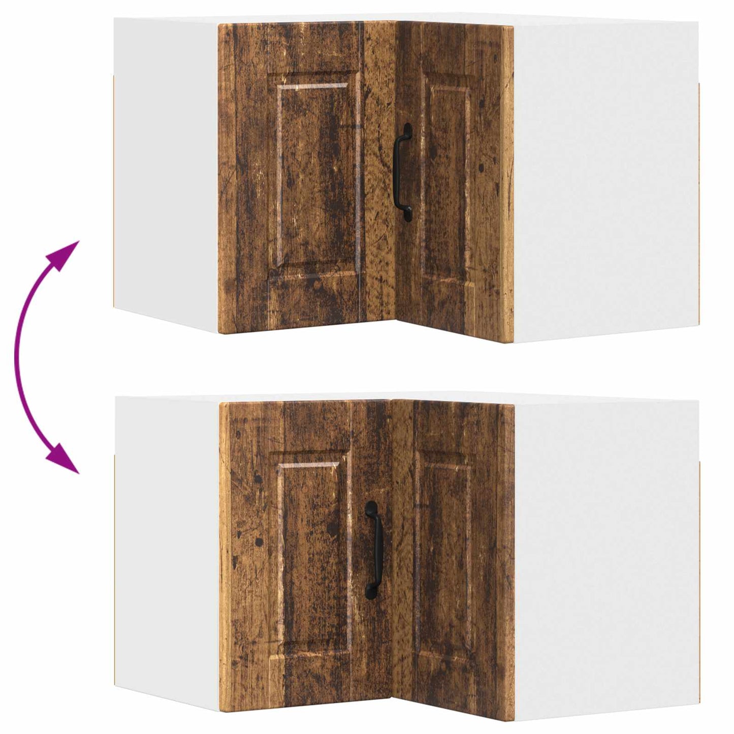 Keukenkast met plank Oudhout 57 x 57 x 40 cm Bewerkt hout is nu te koop bij PeponiXL, paradijselijk wonen!