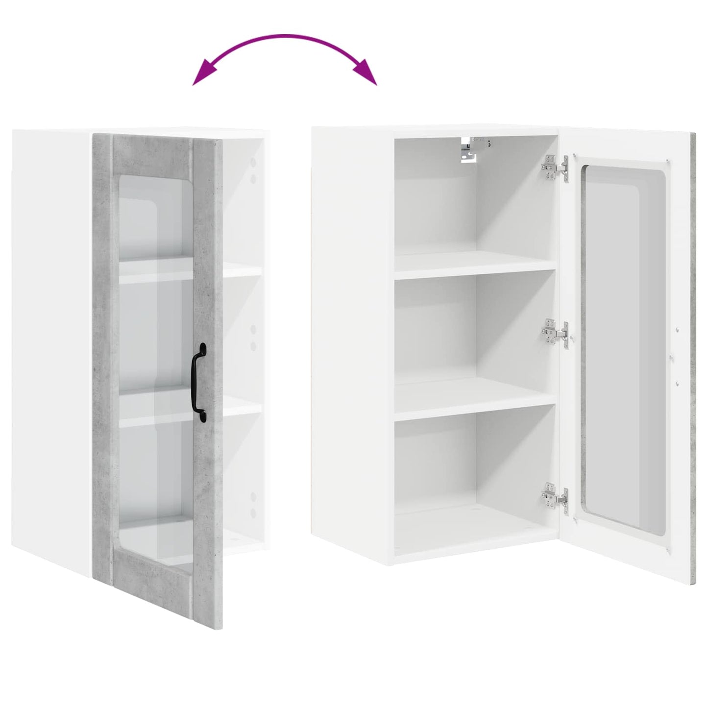 Keukenkast met plank Beton Grijs 40 x 31 x 80 cm Bewerkt hout is nu te koop bij PeponiXL, paradijselijk wonen!