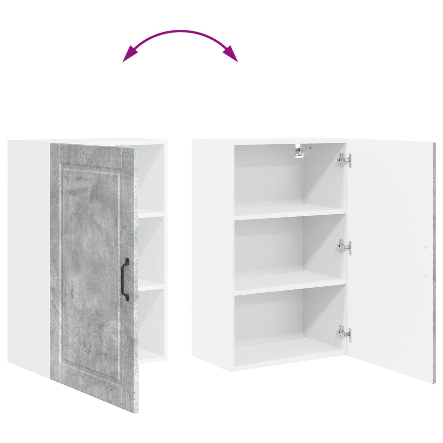 Keukenkast met plank Beton Grijs 50 x 31 x 80 cm Bewerkt hout is nu te koop bij PeponiXL, paradijselijk wonen!