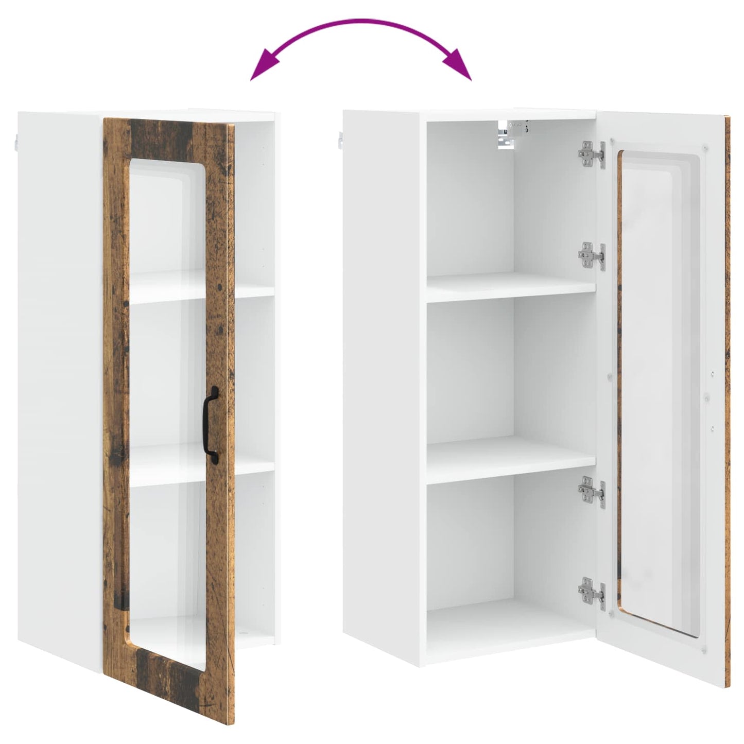 Keukenkast met plank Oudhout 40 x 31 x 100 cm Bewerkt hout is nu te koop bij PeponiXL, paradijselijk wonen!