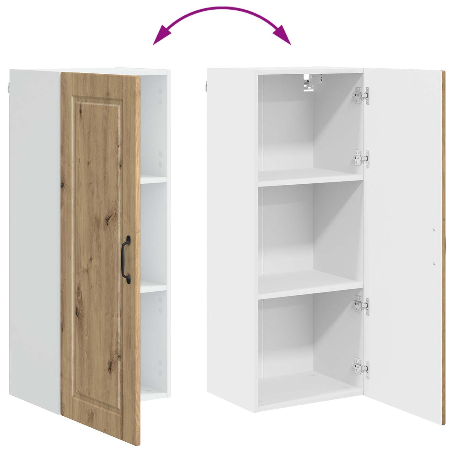 Keukenkast Artisan Eiken 40 x 31 x 100 cm Bewerkt hout is nu te koop bij PeponiXL, paradijselijk wonen!