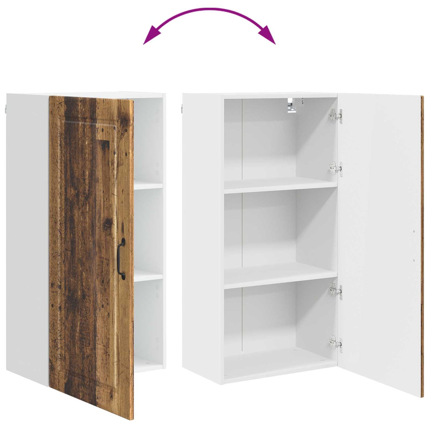 Keukenkast met plank Oudhout 50 x 31 x 100 cm Bewerkt hout is nu te koop bij PeponiXL, paradijselijk wonen!