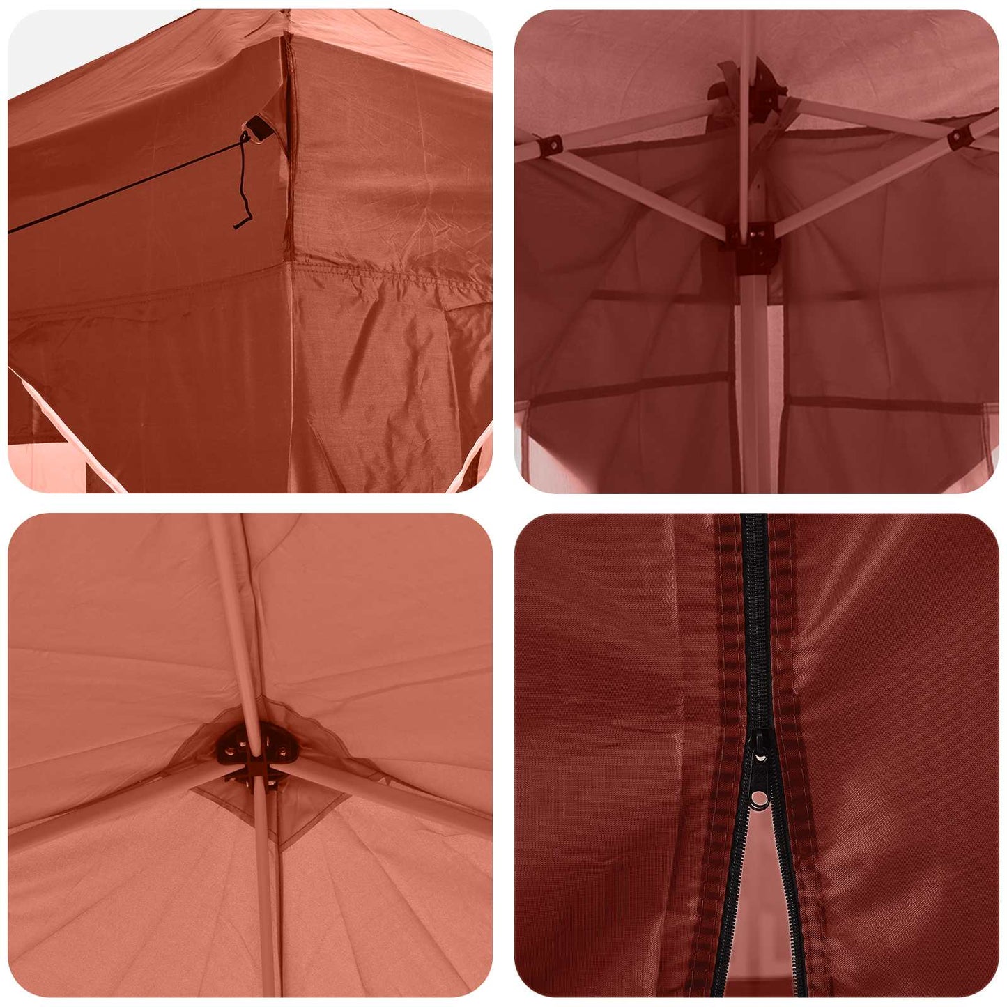 Pop-up Feesttent Terracotta 575 x 288 x 245 cm Oxford Stof is nu te koop bij PeponiXL, paradijselijk wonen!