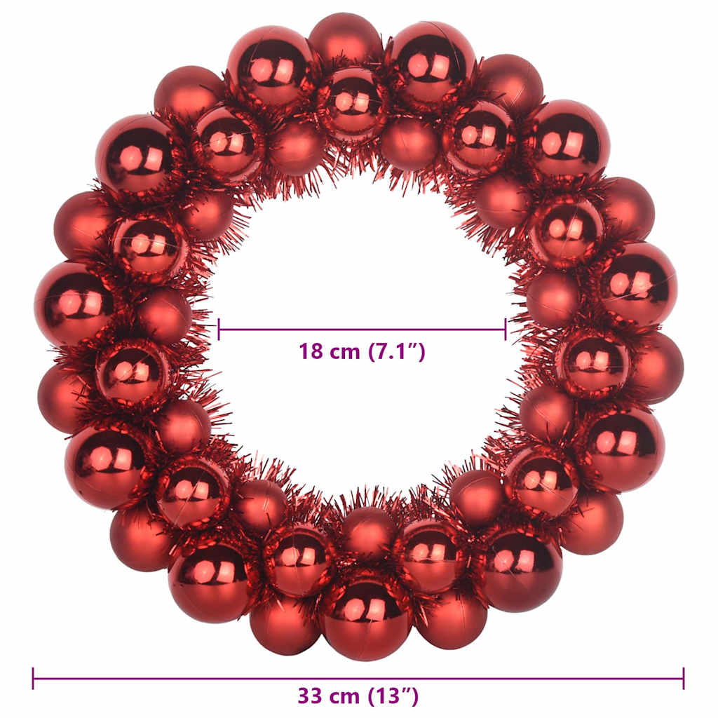 Kerstbal Kransen 2 pcs Rood 33 x 33 x 7 cm Polystyreen is nu te koop bij PeponiXL, paradijselijk wonen!