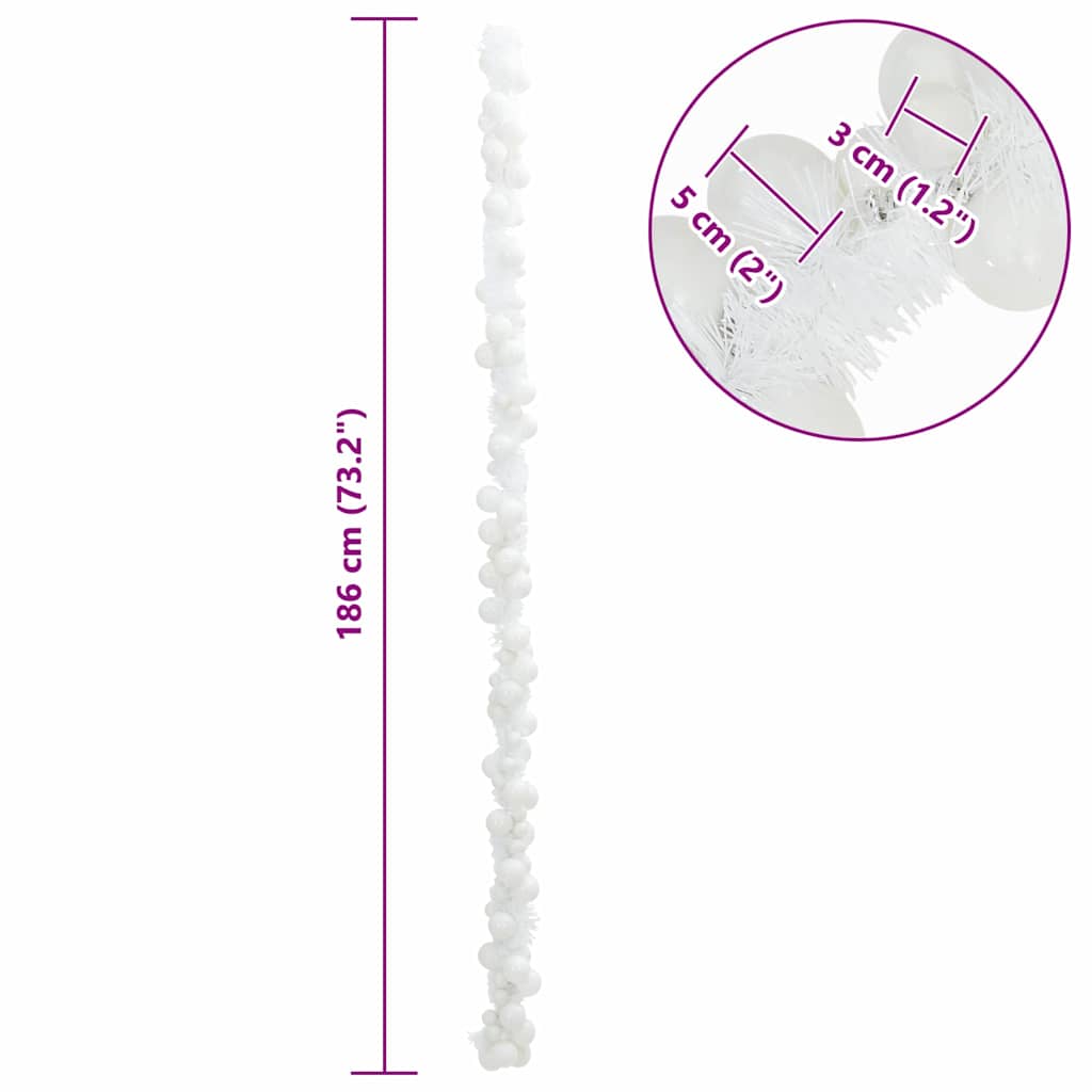 Kerstbal Guirlande Wit 186 cm Polystyreen is nu te koop bij PeponiXL, paradijselijk wonen!