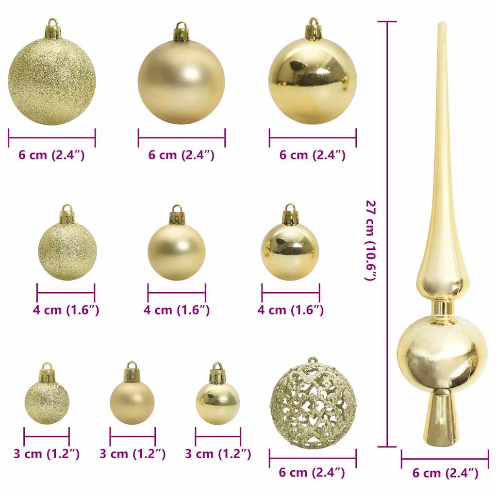 Kerstbal Set met 300 LED 120 pcs Goud Kunststof is nu te koop bij PeponiXL, paradijselijk wonen!