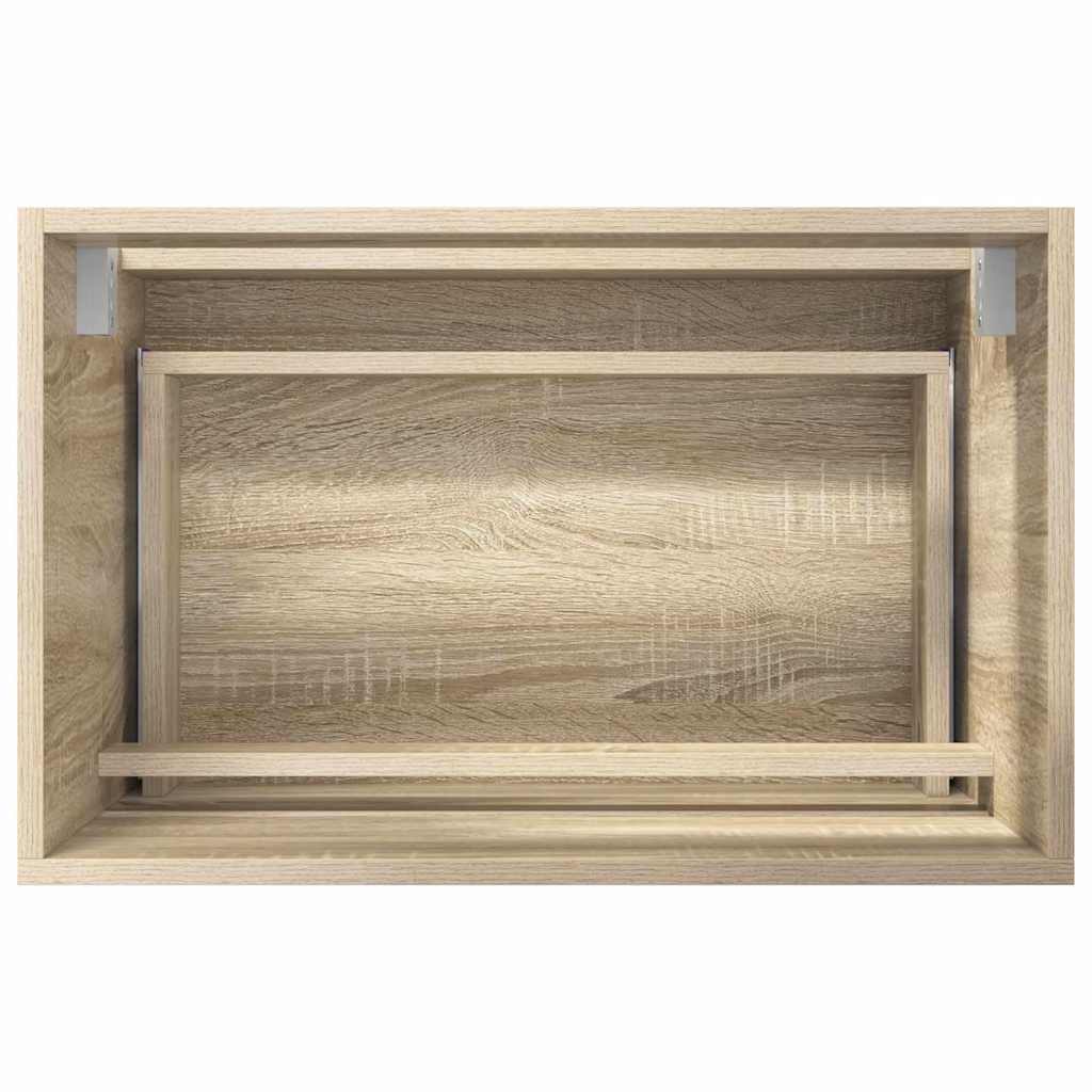 Badkamermeubelset met lade met opslag Sonoma Eiken Bewerkt hout is nu te koop bij PeponiXL, paradijselijk wonen!