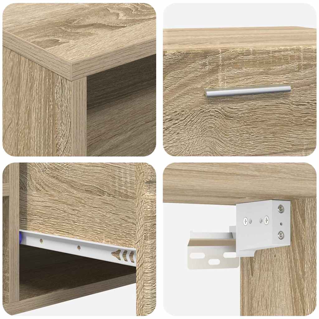 Tv-meubelset met lade FLORIN 3 pcs Sonoma Eiken Bewerkt hout is nu te koop bij PeponiXL, paradijselijk wonen!