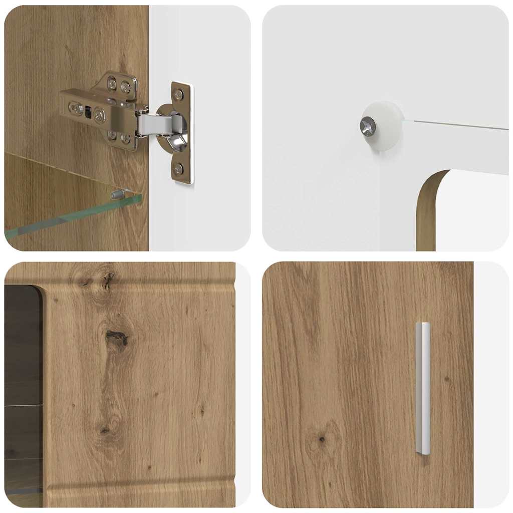 Tv-meubelset met lade FLORIN 3 pcs Artisan Eiken Bewerkt hout is nu te koop bij PeponiXL, paradijselijk wonen!