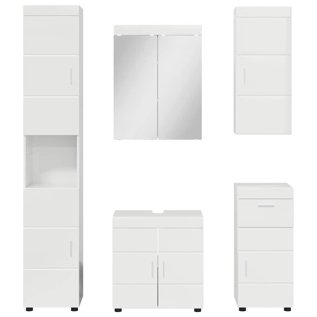 Badkamermeubelset TULUM 5 pcs Hoogglans wit 60 x 34 x 63 cm is nu te koop bij PeponiXL, paradijselijk wonen!