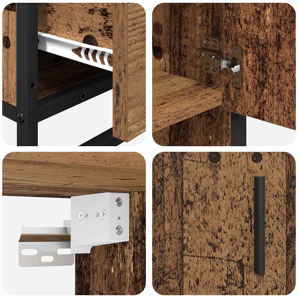 Badkamermeubelset met lade 3 pcs Oud Hout Bewerkt hout is nu te koop bij PeponiXL, paradijselijk wonen!