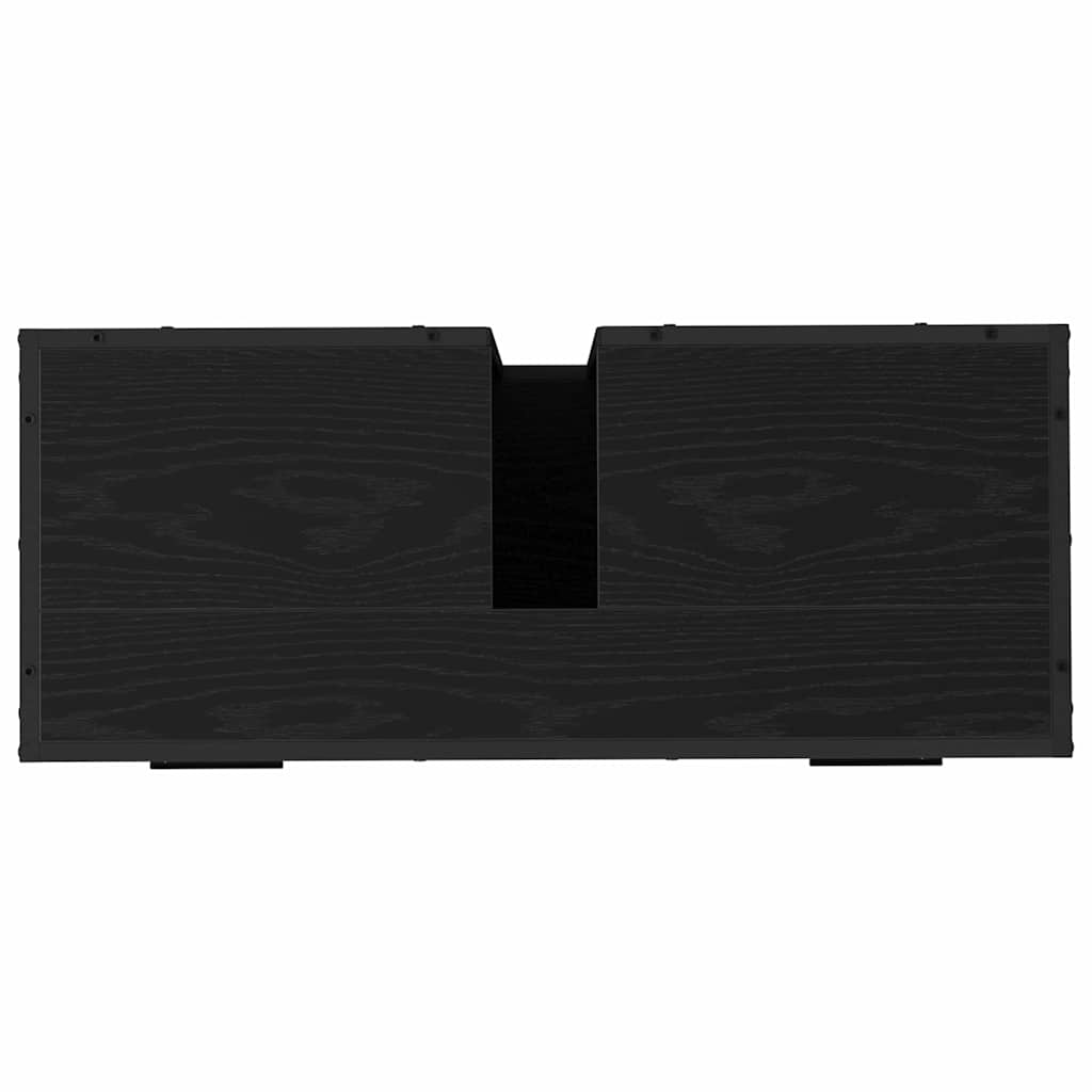 Badkamermeubelset met lade 4 pcs Zwart Eiken Bewerkt hout is nu te koop bij PeponiXL, paradijselijk wonen!