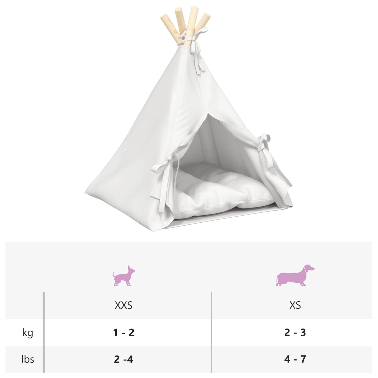 Dieren teepee met kussen Wit 40 x 40 x 50 cm Polyester is nu te koop bij PeponiXL, paradijselijk wonen!