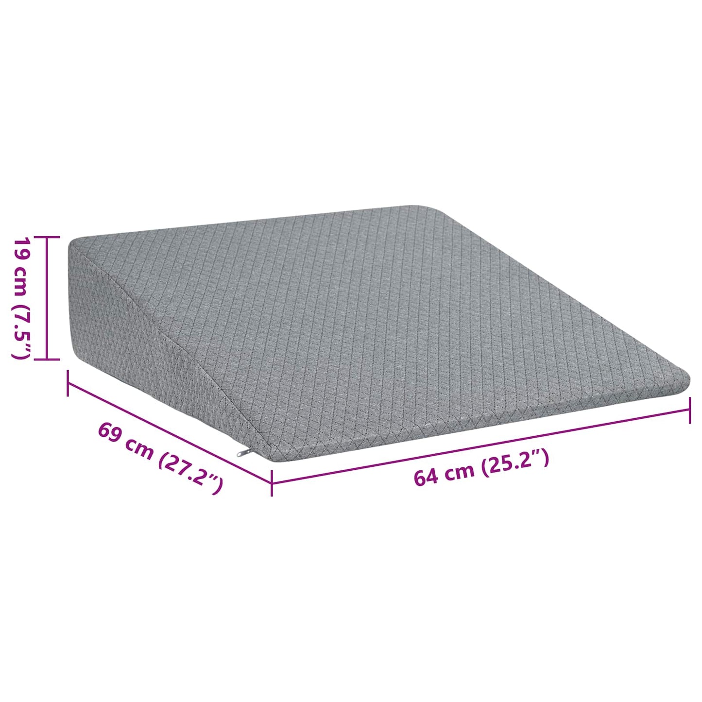 Wedge Kussen Effen Grijs 69 x 64 x 19 cm Traagschuim is nu te koop bij PeponiXL, paradijselijk wonen!