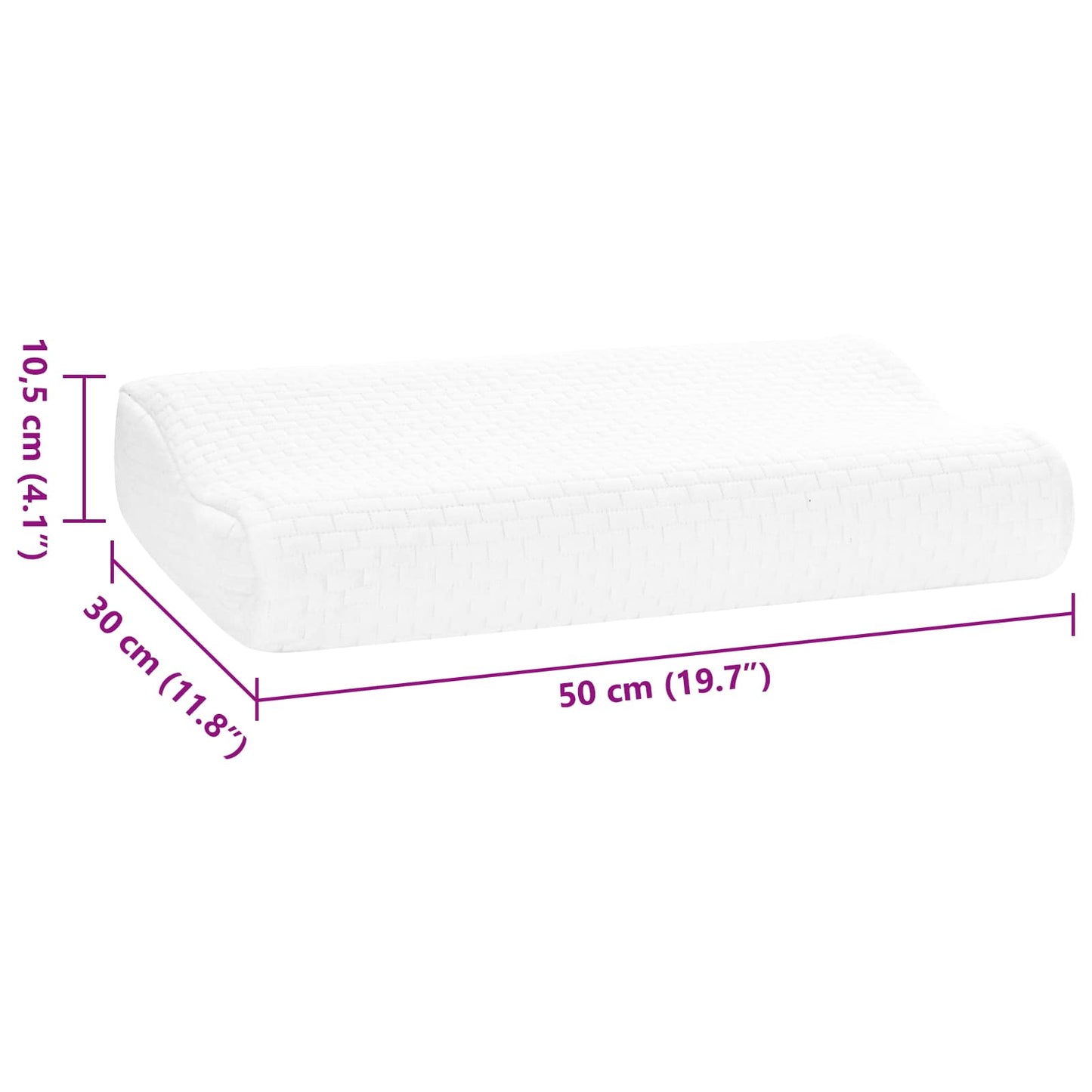 Slapen kussen Effen Wit 50 x 30 x 10,5 cm Traagschuim is nu te koop bij PeponiXL, paradijselijk wonen!
