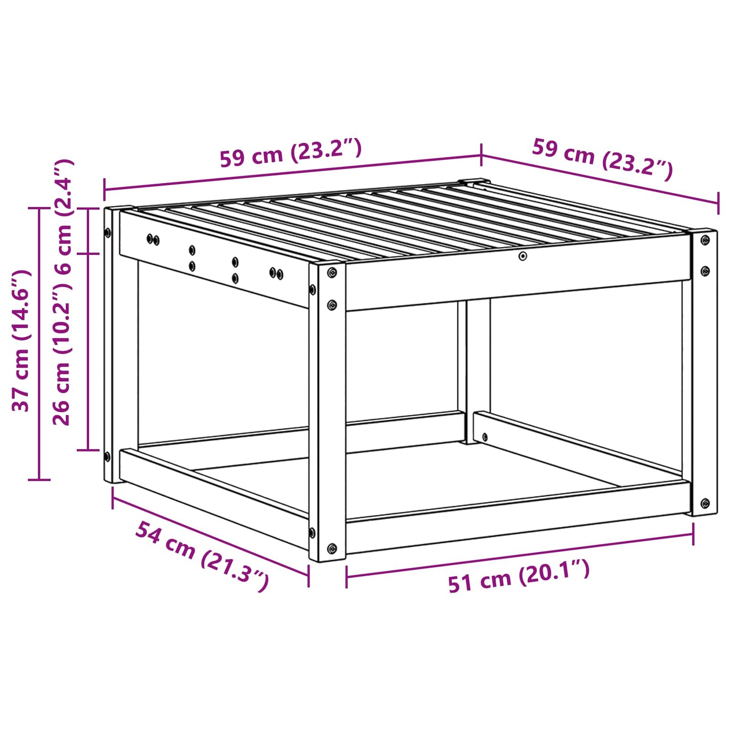 Tuintafel Massief Acaciahout Naturel 59 x 59 x 37 cm is nu te koop bij PeponiXL, paradijselijk wonen!