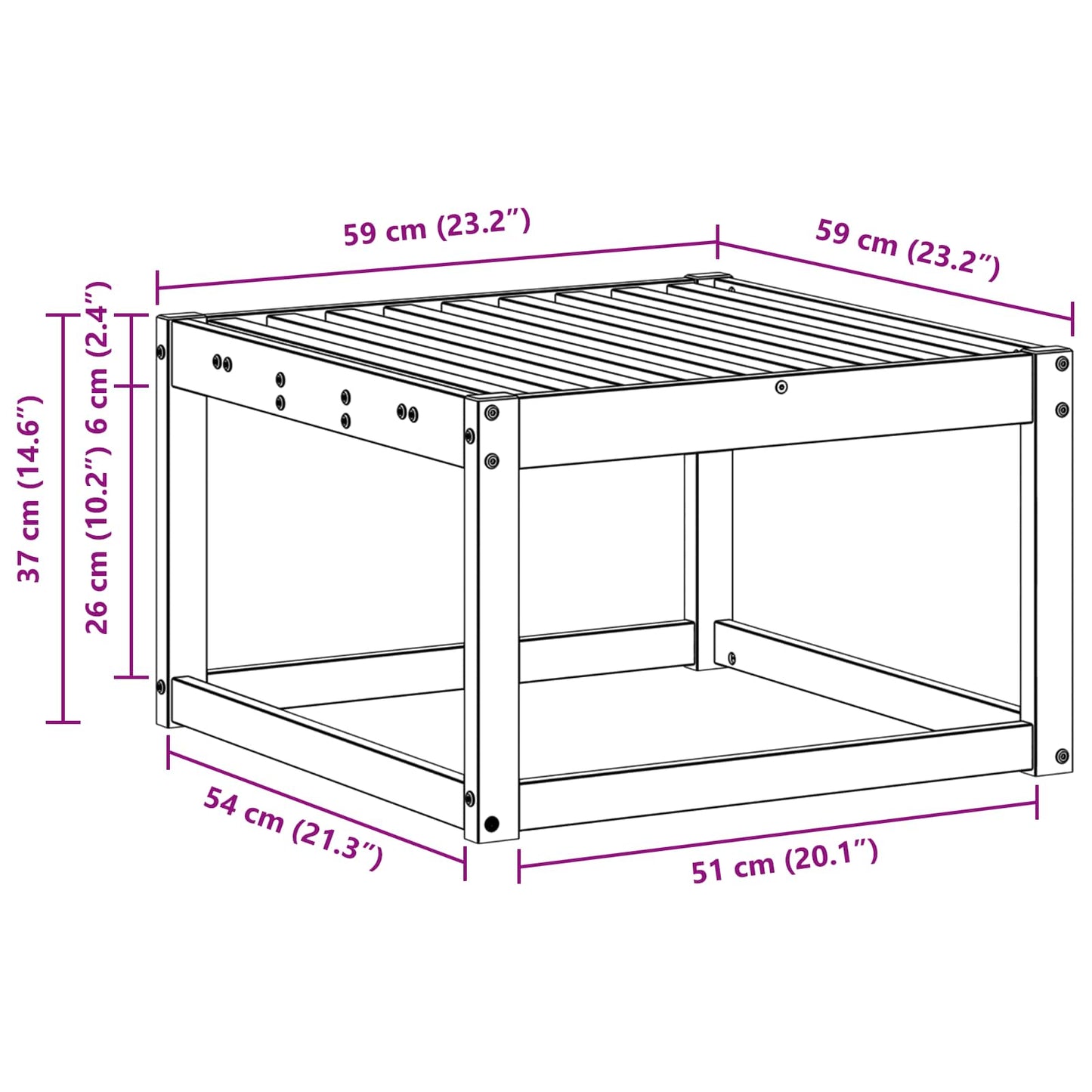 Buiten Voetenbank Massief Acaciahout Naturel 59 x 59 x 37 cm is nu te koop bij PeponiXL, paradijselijk wonen!
