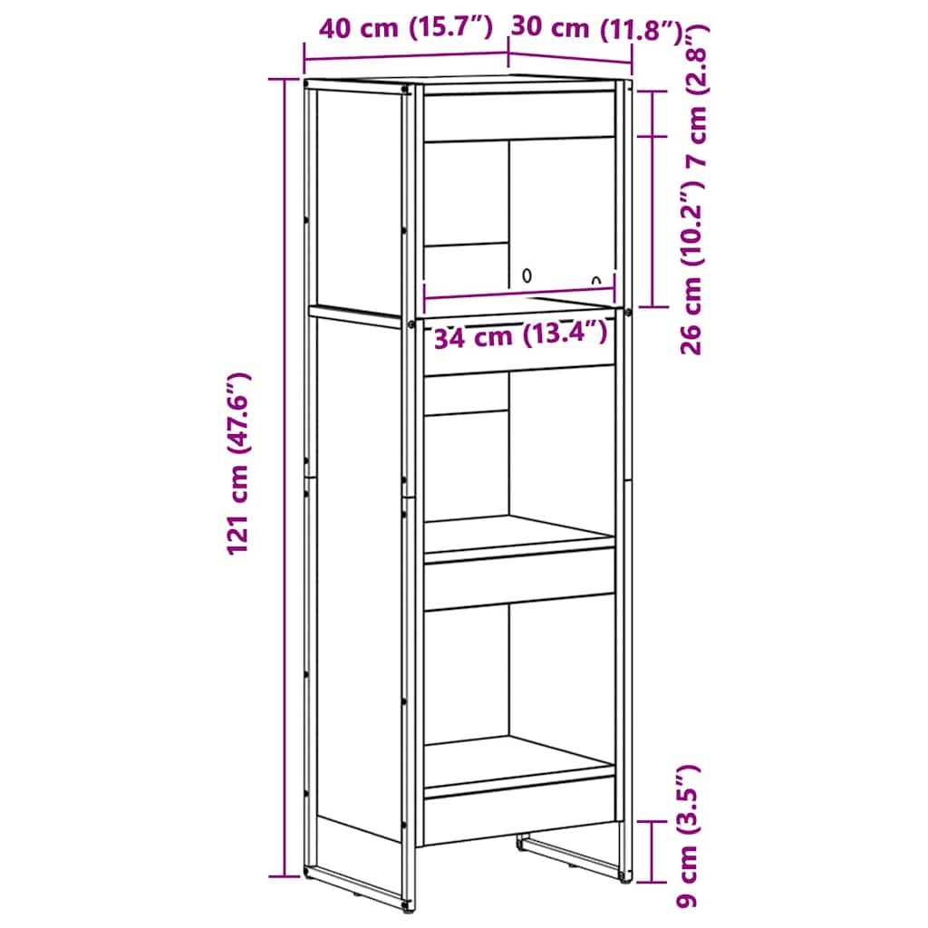 Boekenkast Sonoma 80 x 30 x 155 cm Bewerkt hout is nu te koop bij PeponiXL, paradijselijk wonen!
