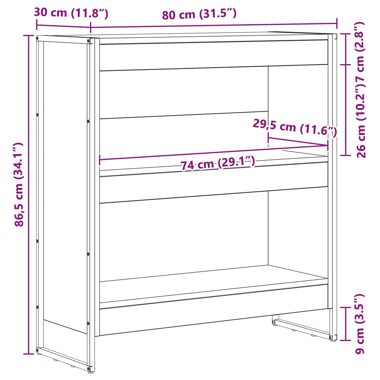 Boekenkast Oud Hout 80 x 30 x 155 cm Bewerkt hout is nu te koop bij PeponiXL, paradijselijk wonen!
