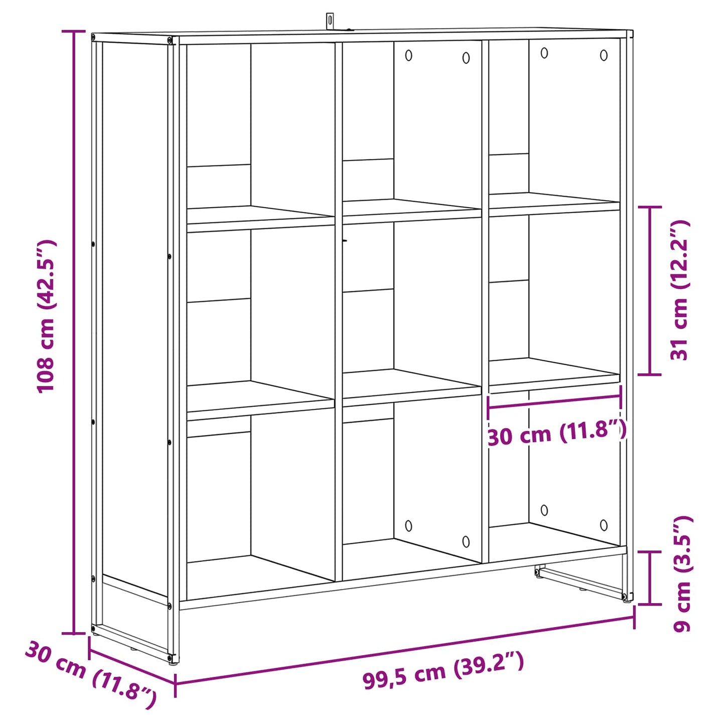 Boekenkast Zwart Eiken 99,5 x 30 x 108,5 cm Bewerkt hout is nu te koop bij PeponiXL, paradijselijk wonen!