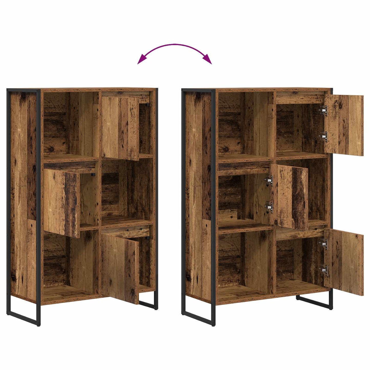 Boekenkast Oud Hout 68 x 30 x 108.5 cm Bewerkt hout is nu te koop bij PeponiXL, paradijselijk wonen!