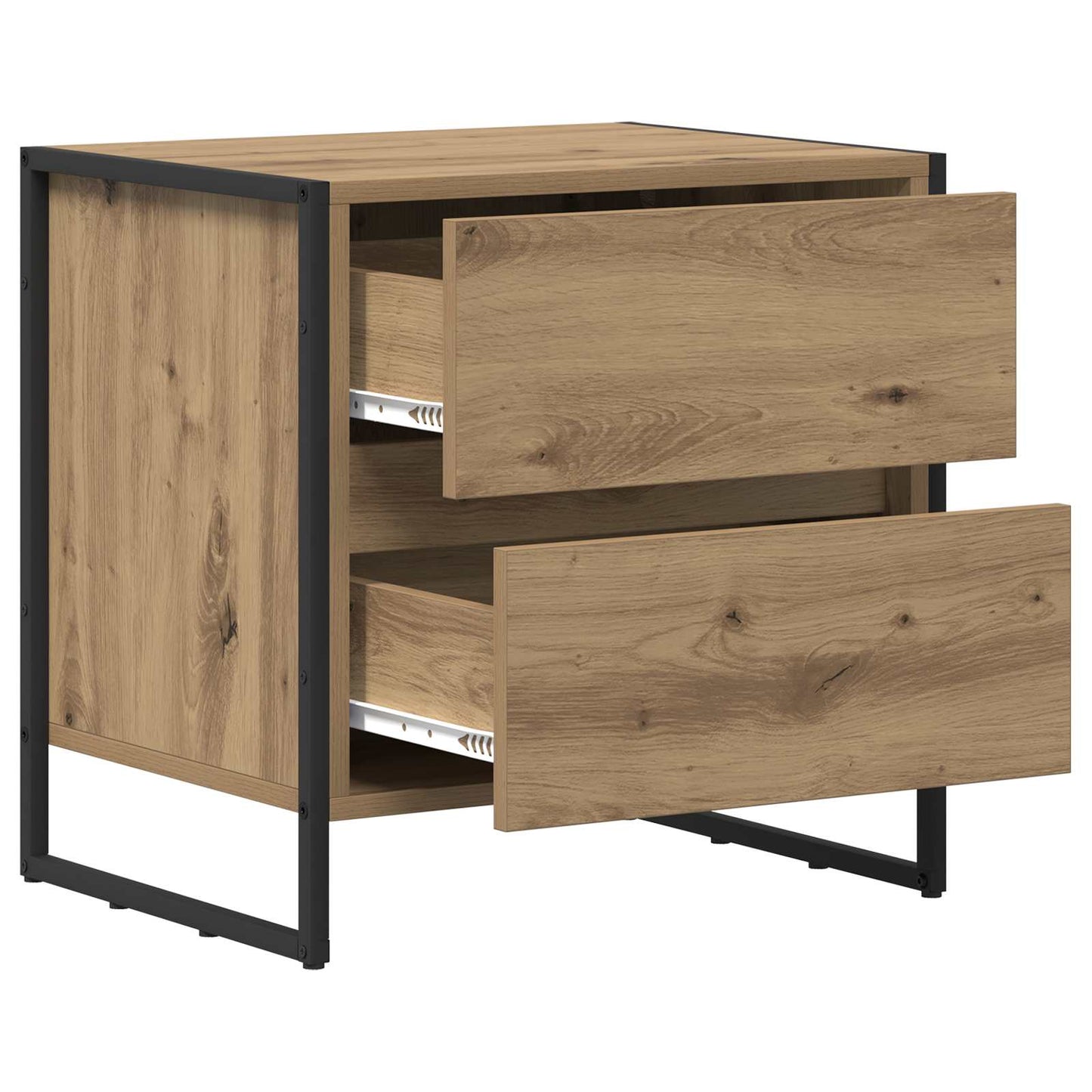 Nachtkastje met lade 2 pcs Ambachtelijk eiken 50 x 39,5 x 50 cm is nu te koop bij PeponiXL, paradijselijk wonen!