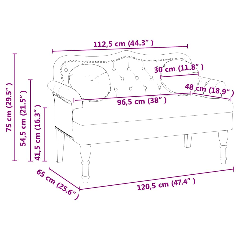 Chesterfield Bank met kussen Crème 120,5 x 65 x 75 cm Nep Leer is nu te koop bij PeponiXL, paradijselijk wonen!