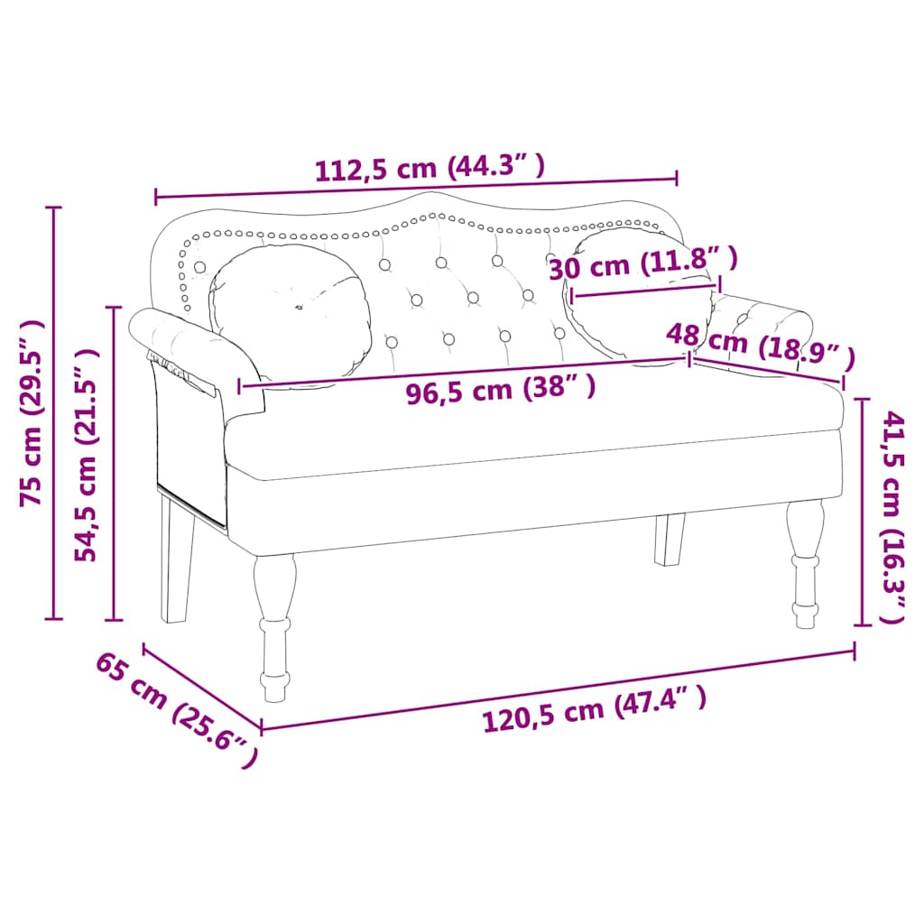 Chesterfield Bank met kussen Zwart 120,5 x 65 x 75 cm Nep Leer is nu te koop bij PeponiXL, paradijselijk wonen!