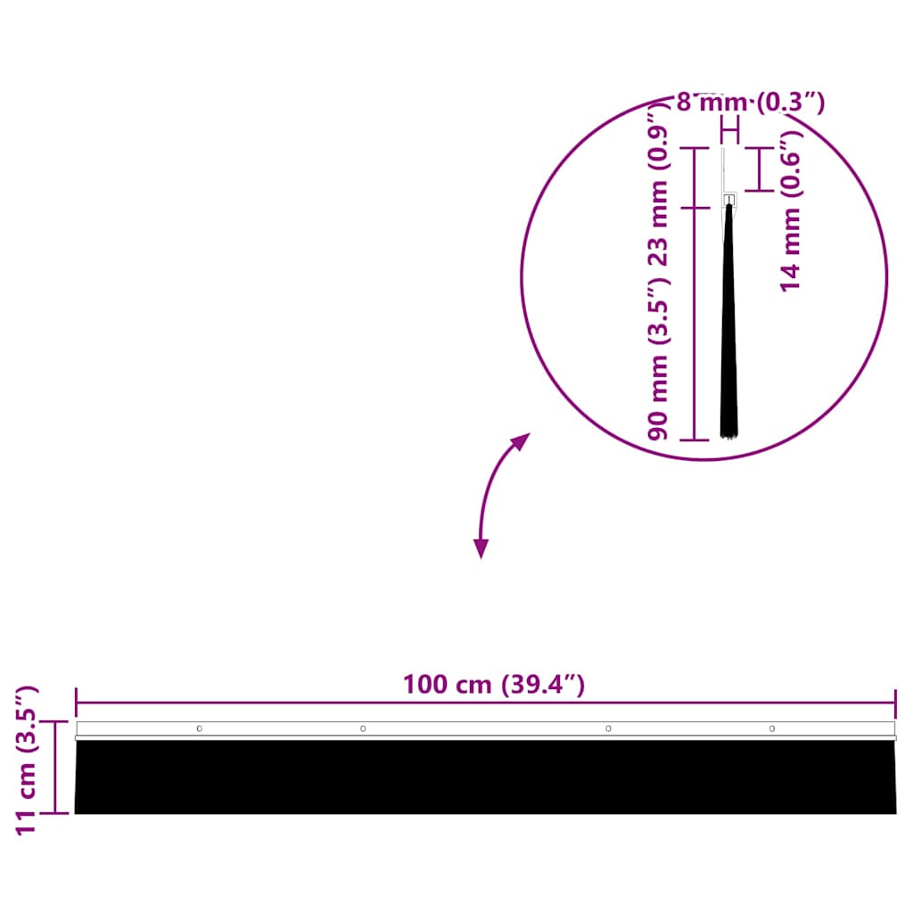 Schroefbare Deurborstelafsluitingen 6 pcs Bruin 100 cm is nu te koop bij PeponiXL, paradijselijk wonen!