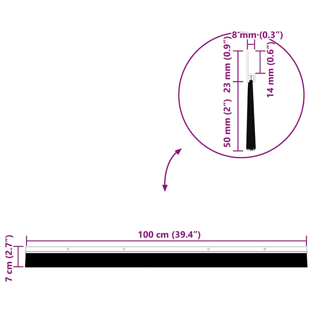 Schroefbare Deurborstelafsluitingen 2 pcs Wit 100 cm is nu te koop bij PeponiXL, paradijselijk wonen!