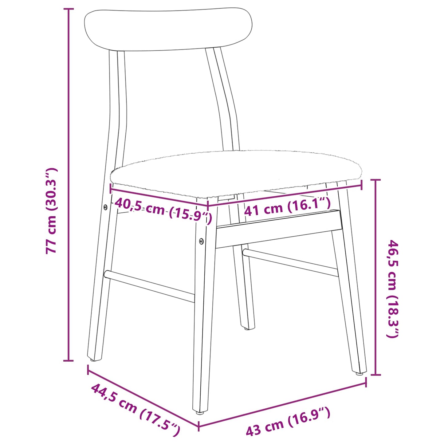 Eetkamerstoel 2 pcs Natuurlijk en Licht Massief Rubberhout is nu te koop bij PeponiXL, paradijselijk wonen!
